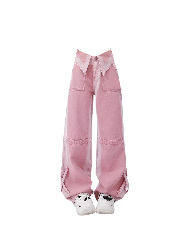 Barbie Core Folded Waist Jeans