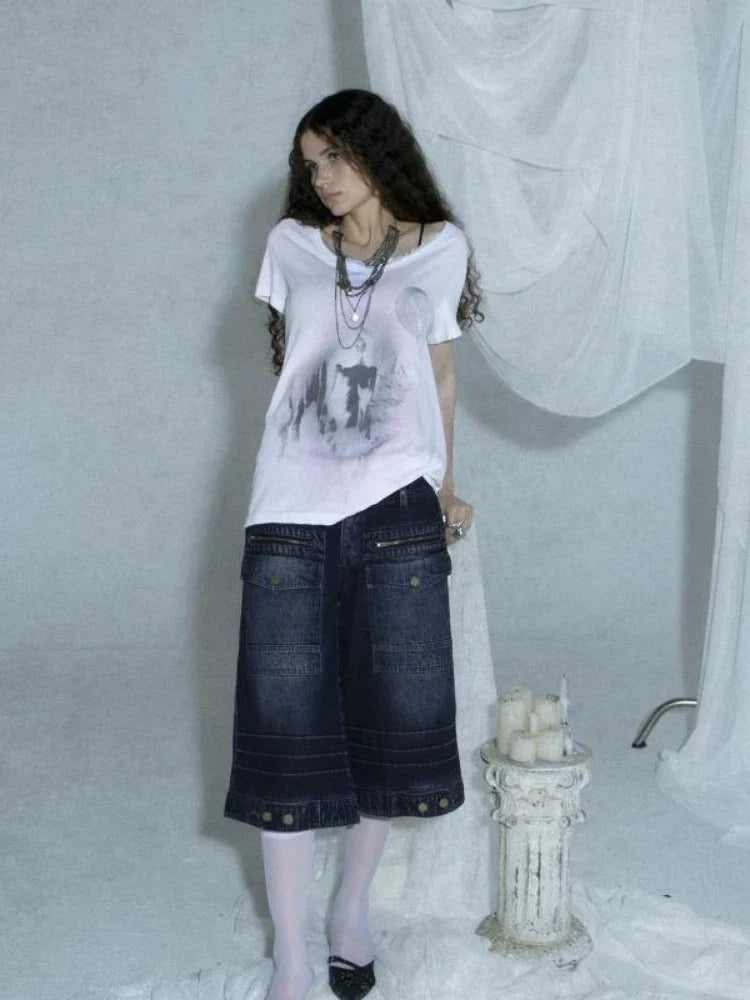 Vintage Lace Patchwork Grunge Punk T-Shirt