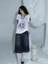 Vintage Lace Patchwork Grunge Punk T-Shirt