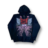Retro Pigeon Graphic Print Hoodie