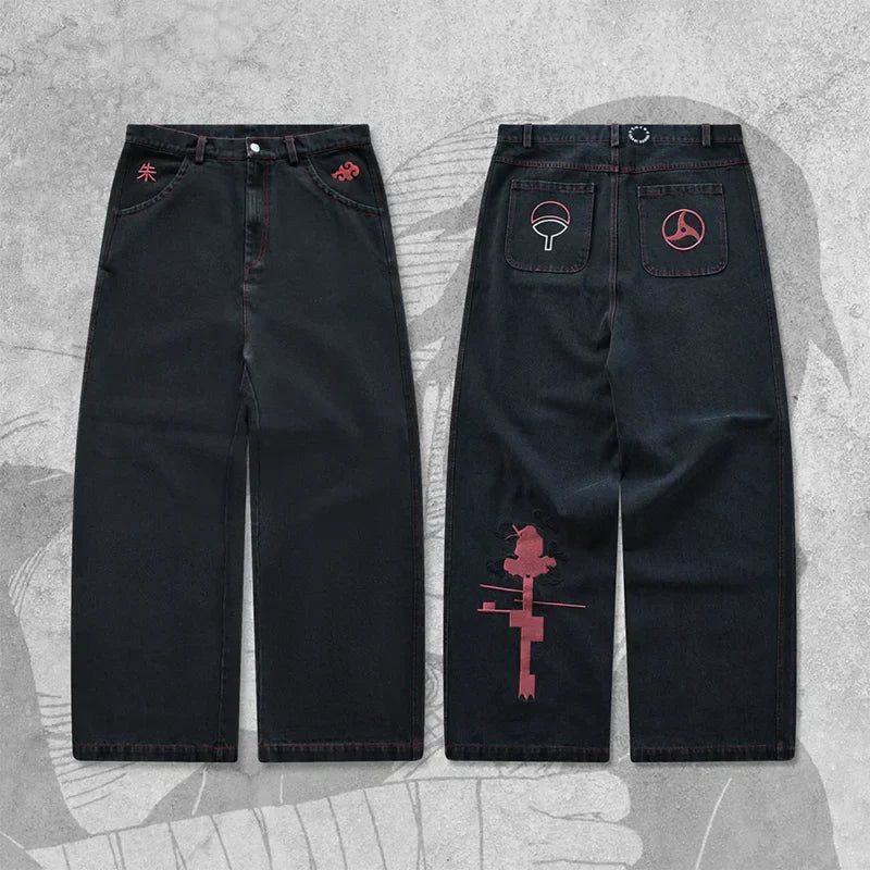 Vintage Anime Print Baggy Low Rise Jeans