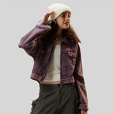 Cropped Vintage Chic Women's Denim Jacket