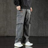 Faded Straight Leg Cargo Jeans