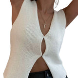 Y2K Tank Top Cardigans For Women Knitted Crochet