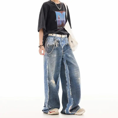 Y2K Layered Pattern Baggy Jans