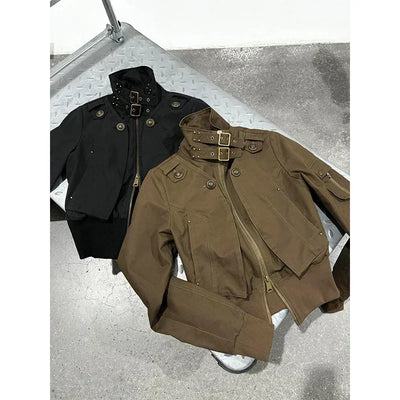Y2K Buckle Collar Jacket