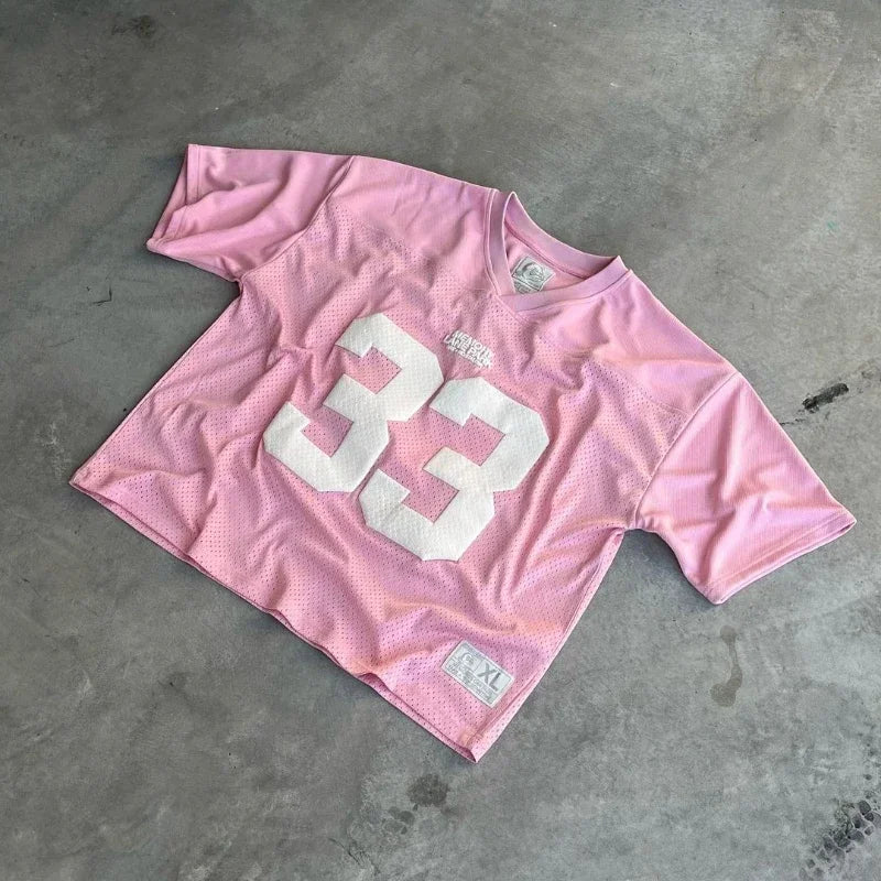 Retro Mesh Football Jersey Sports T-Shirt