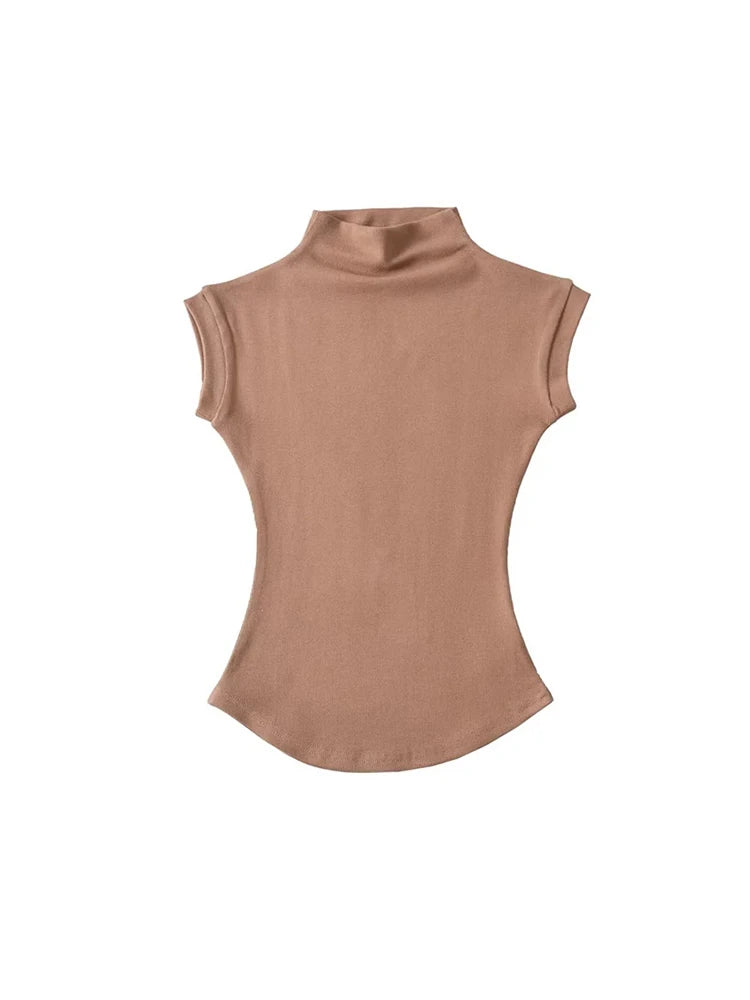 Summer Turtleneck Sleeveless T-Shirts