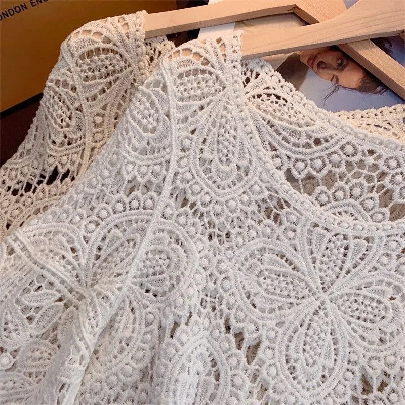 Crochet Versatile Shawl Cropped Handmade Top