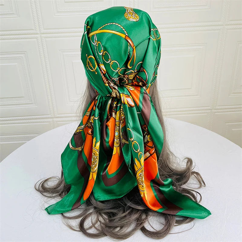 Summer Concert Silk Satin Head Scarf