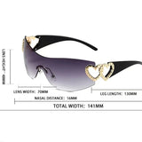 Y2K Conjoined Heart Glasses