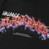 T-Shirt mit Blitz- und Buchstabenprint