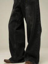 Black Grunge Wide Leg Jeans