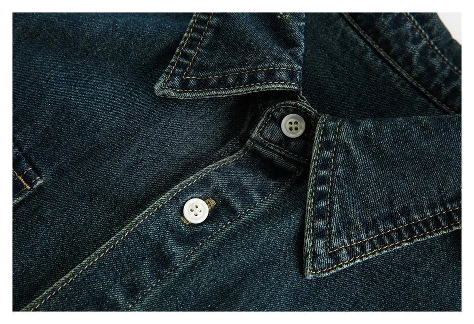 Casual Vintage Loose Fit Denim Shirt