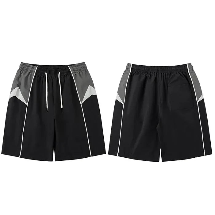 Hip-Hop-Streetwear Baggy Patchwork-Shorts