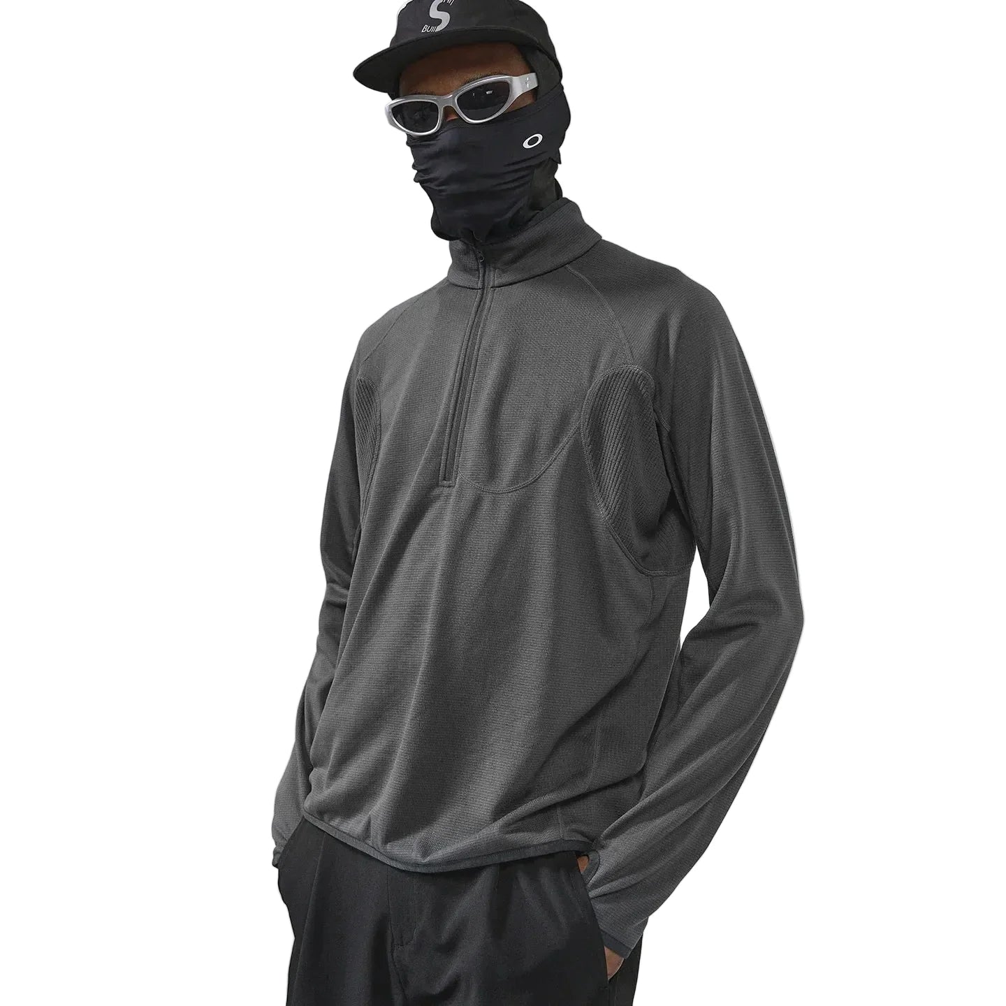 Sudadera con capucha y media cremallera, ligera y transpirable