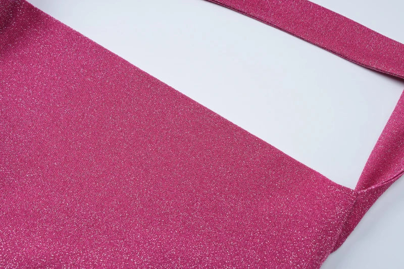Baddie Glitter High Slit Mini Dress