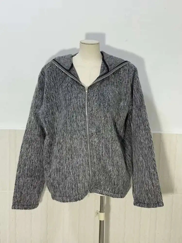 American Style Hooded Zipper Sweater