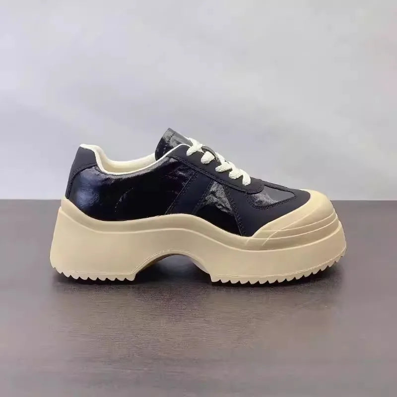 Thick Bottom Casual Leather Platform Shoes