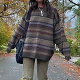 Vintage gestreifter Strickpullover