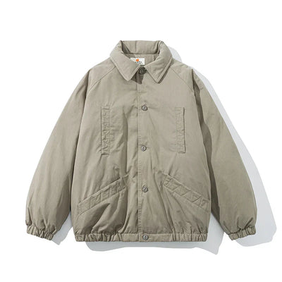 Gepolsterte Vintage-Winter-Pufferjacke