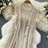 Handmade Knitted Crochet Cardigan Button