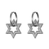 Steel Buckle Oval Earrings