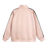 Gestreifter Damen-Sweatshirt mit Reißverschluss für den Frühling