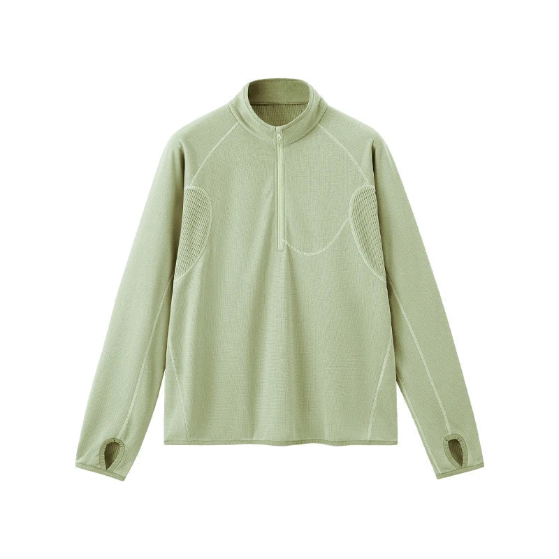 Sudadera con capucha y media cremallera, ligera y transpirable