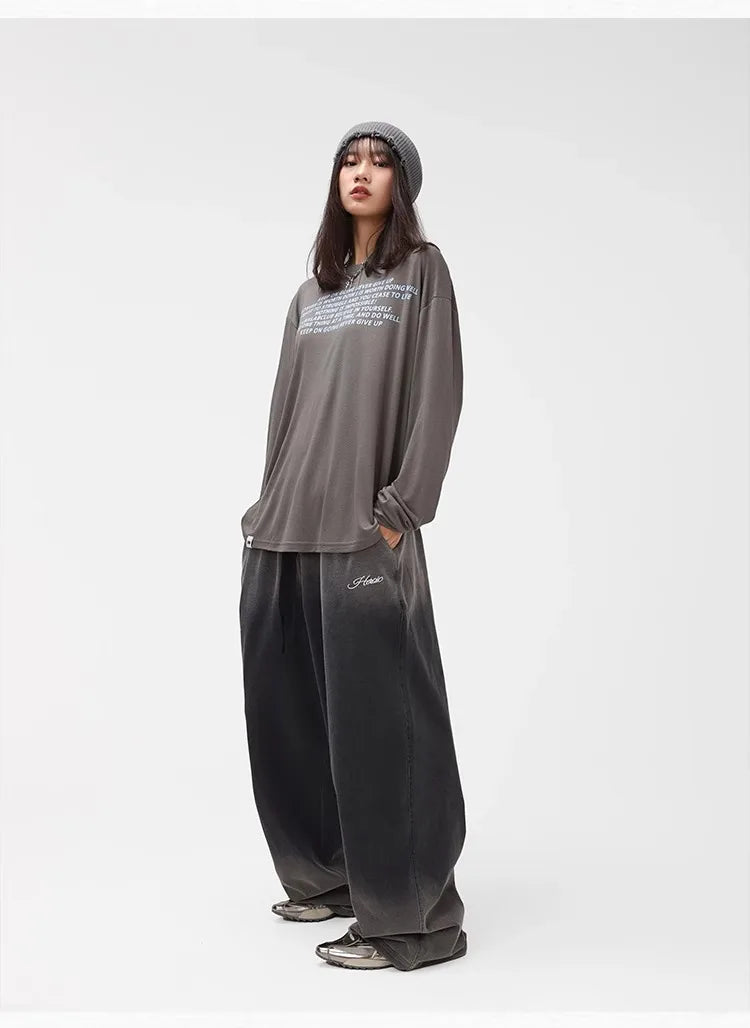 Sweatpants mit weitem Bein und Farbverlauf