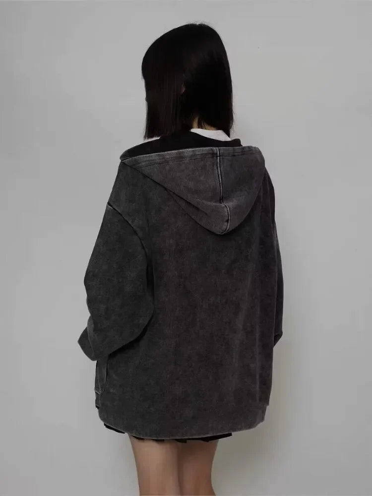 Y2K Cozy Zipper Oversized Hoodies Shirt