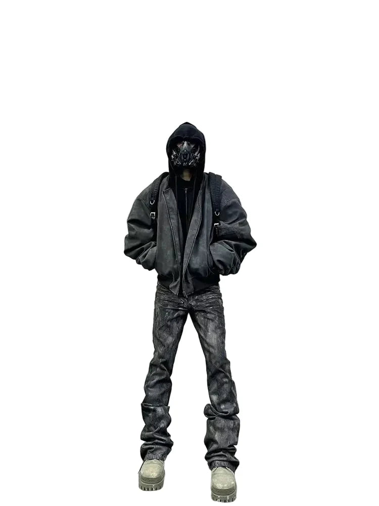 Acubi Vintage Faux Suede Hoodie