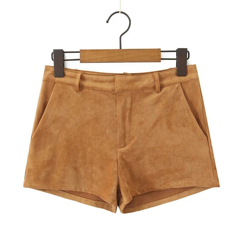Y2K Faux Suede Shorts