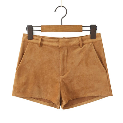 Y2K Faux Suede Shorts