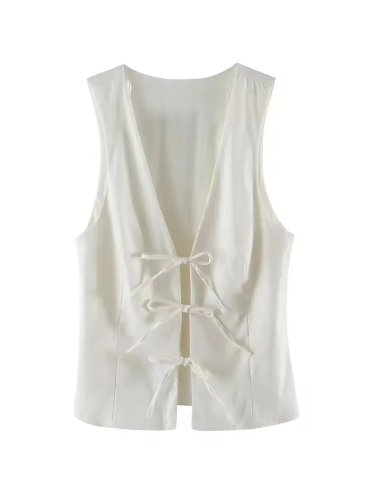 Old Money Lace Up Top