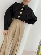 Corporate Girl Gold Buttons Women's Shirt