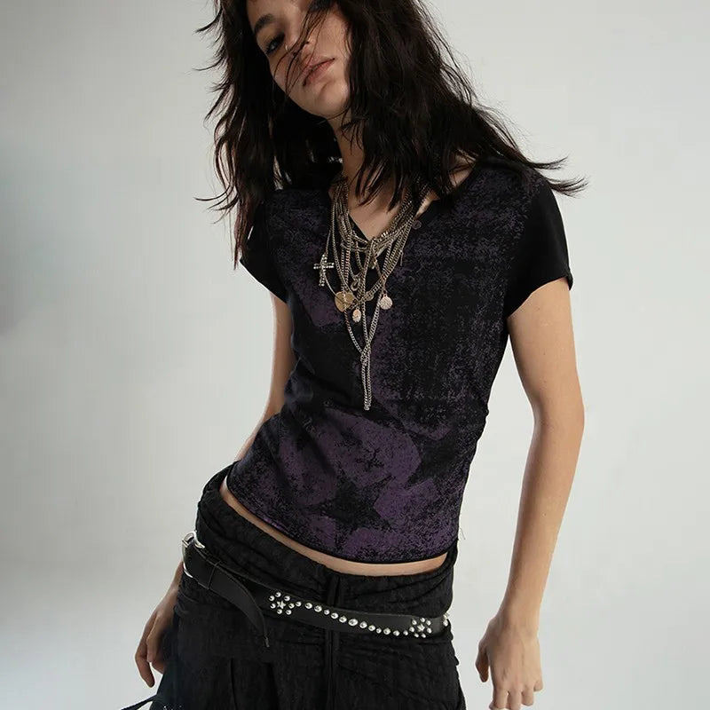 Aesthetic Star Print Grunge T-Shirt