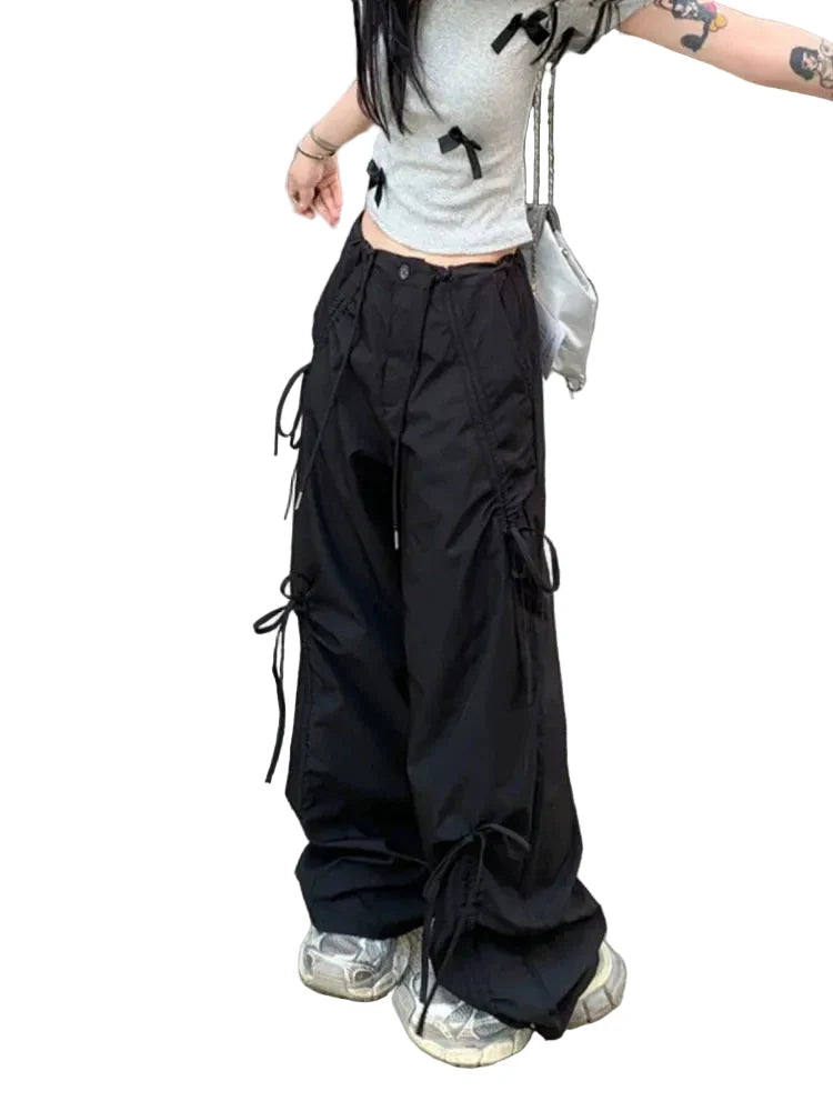 Model wearing the black Tailored Cargo Utility Pants