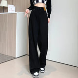 High Waist Vintage Blue Baggy Straight Jeans