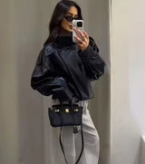 Women's Faux Leather Black Jacket