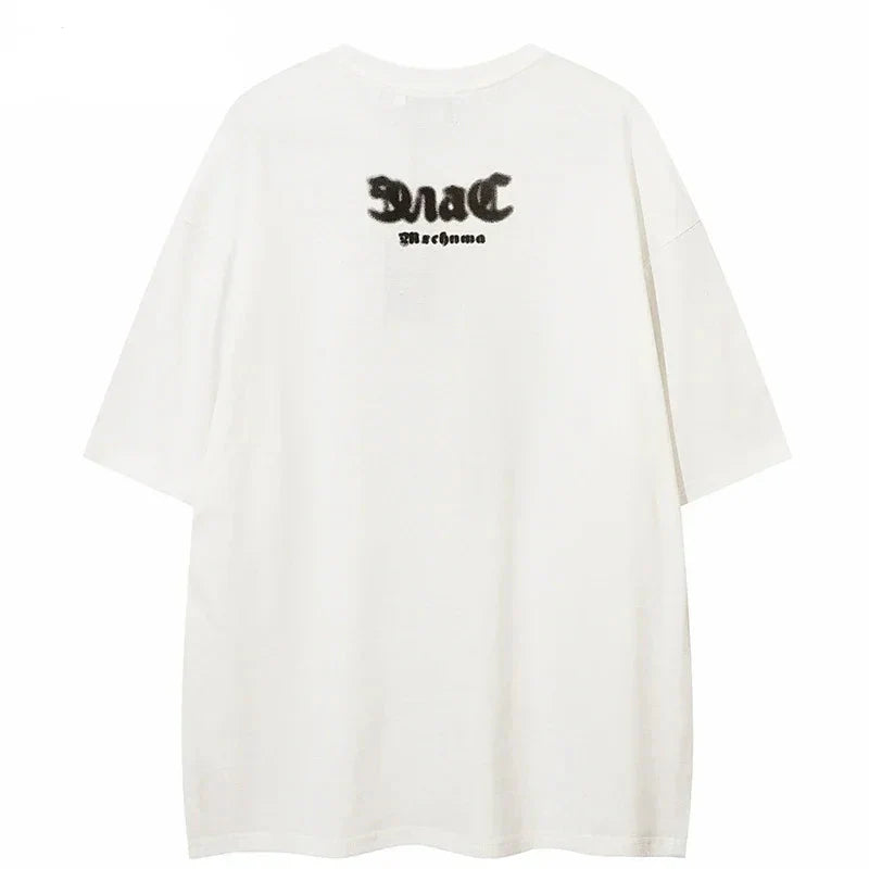 Vintage Shadow Graphic Hip Hop T-Shirt