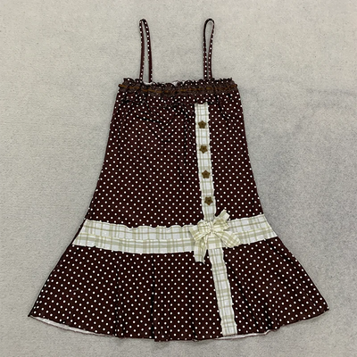Dark Brown Polka Mini Dress