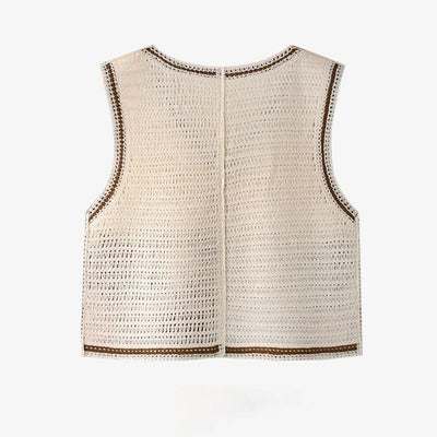 Handmade Crochet Woman Vest Open Front