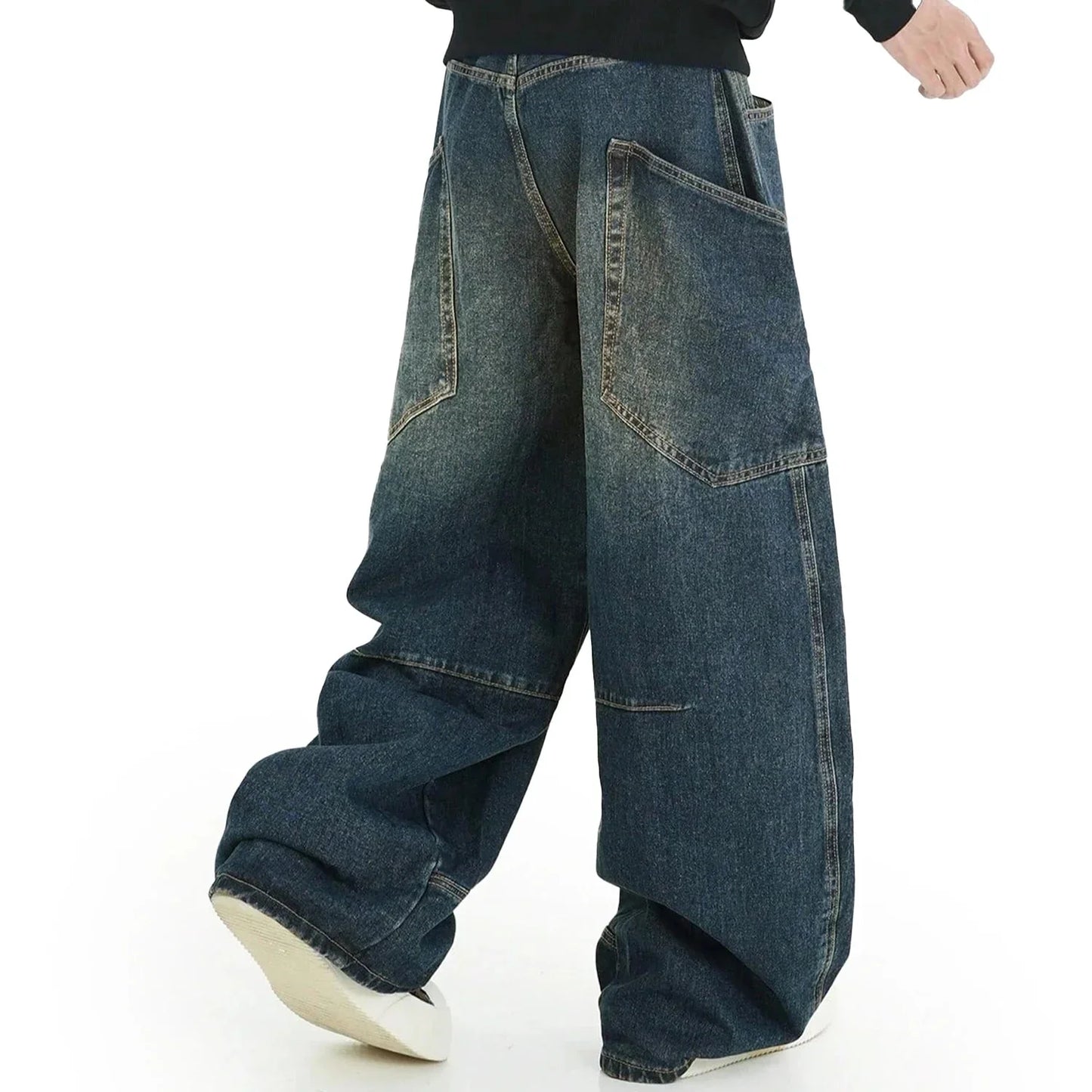 Vintage Washed Denim Lazy Boy Jeans