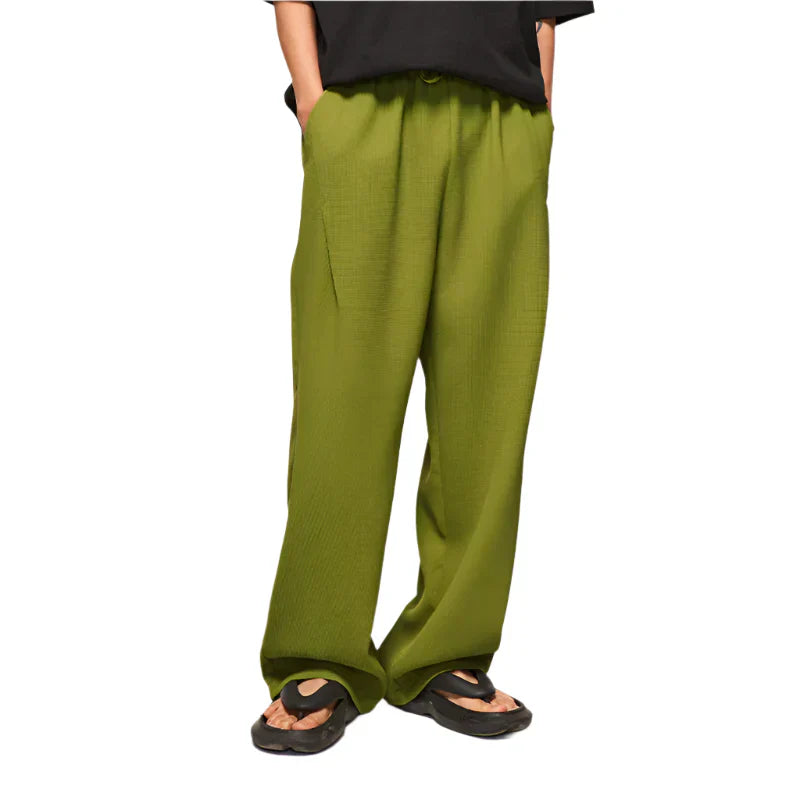 Polyester Solid Color Wide Leg Sweatpants
