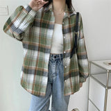 Oversized-Tartan-Jacken-T-Shirt mit Kragen