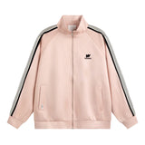 Gestreifter Damen-Sweatshirt mit Reißverschluss für den Frühling