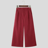 Basic Solid Color Korean Wide Leg Pants