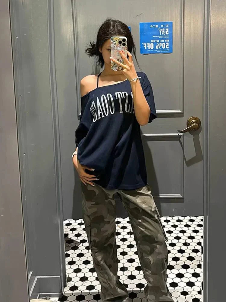 Elegant Korean Chic Oversize Crop Top