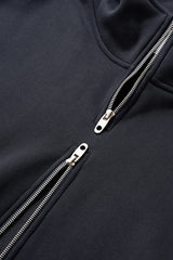 Kapuzenpullover mit doppeltem Reißverschluss und hohem Kragen